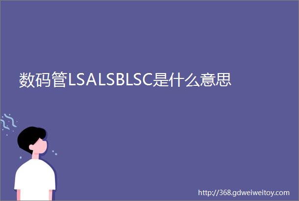 数码管LSALSBLSC是什么意思